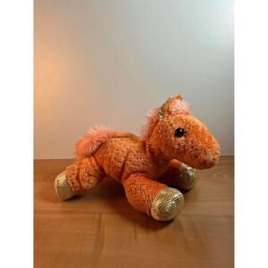 Aurora World Orange Mini Flopsie Fantasy Glitter Pony Plush, 7 Inch Toy Figures